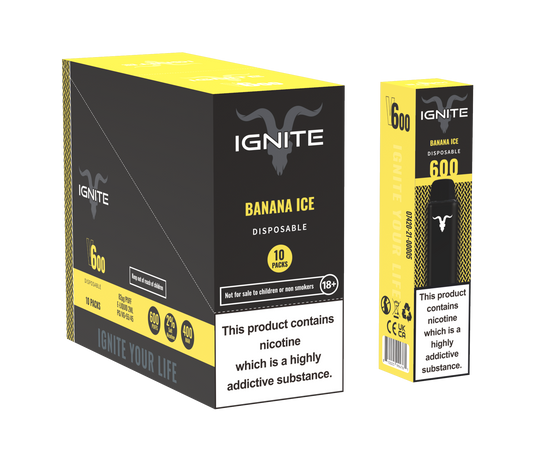 Ignite V6 Vape 10Pack | Banana Ice | 2% Nicotine | 600+ Puffs
