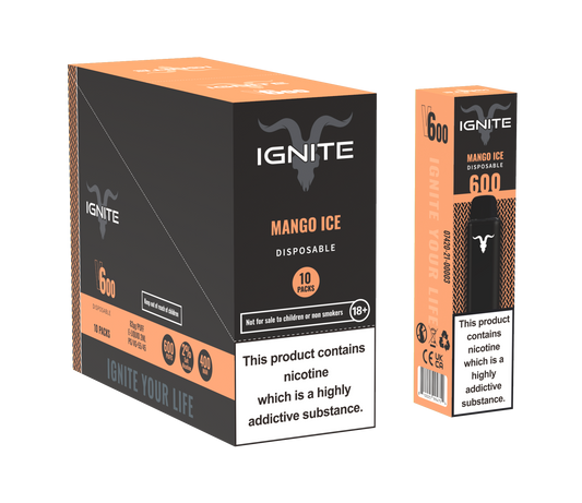 Ignite V6 Vape 10Pack | Mango Ice | 2% Nicotine | 600+ Puffs